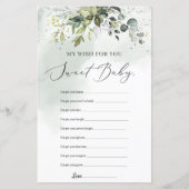 Boho greenery foliage mijn wens voor je baby showe (Voorkant)