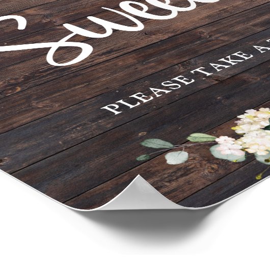 Boho greenery foliage rozen liefde is zoet teken poster (Hoek)