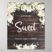 Boho greenery foliage rozen liefde is zoet teken poster (Voorkant)