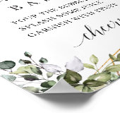 Boho greenery foliage verlaat gouden mimosa streep poster (Hoek)