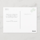 Boho Greenery Foto Baby shower Dank u Briefkaart (Achterkant)