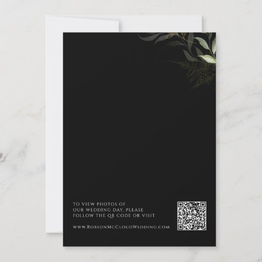 Boho Greenery Gold | Aankondiging van de zwarte lo (Achterkant)