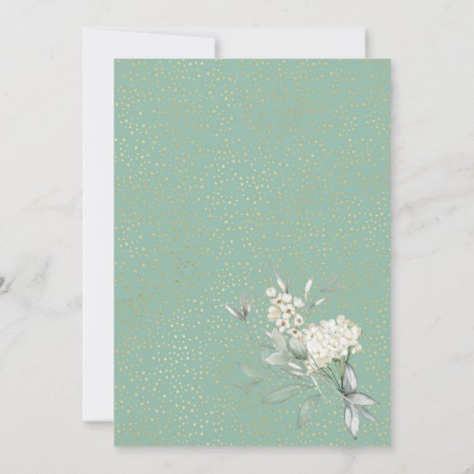 Boho Greenery Gold Lijst waterverf baby shower Kaart (Achterkant)