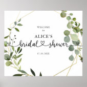 Boho Greenery Heart Vrijgezellenfeest Welkomstteke Poster (Voorkant)