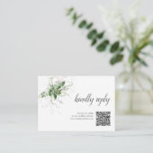 Boho Greenery Leaves Wedding Online RSVP Informatiekaartje (Staand voorkant)