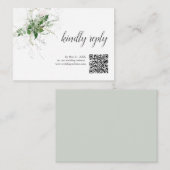 Boho Greenery Leaves Wedding Online RSVP Informatiekaartje (Voorkant / Achterkant)