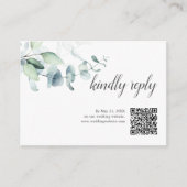 Boho Greenery Leaves Wedding Online RSVP Informatiekaartje (Voorkant)