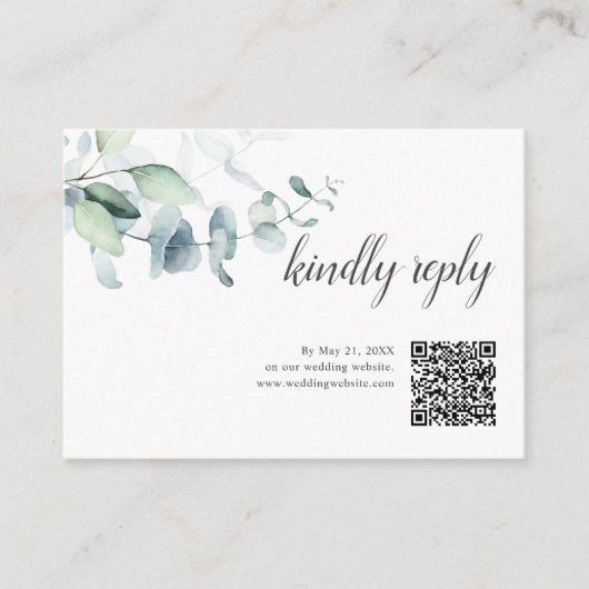 Boho Greenery Leaves Wedding Online RSVP Informatiekaartje (Voorkant)