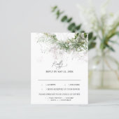 Boho Greenery Leaves Wedding RSVP (Staand voorkant)