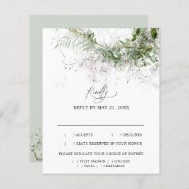 Boho Greenery Leaves Wedding RSVP