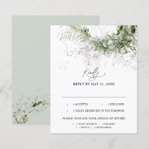Boho Greenery Leaves Wedding RSVP