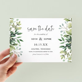 Boho Greenery Magnetic Save the Date