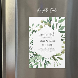 Boho Greenery Magnetic Save the Date