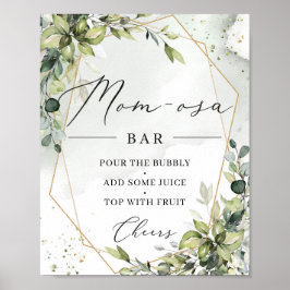 Boho greenery mamma-osa bar teken goud geometrisch poster