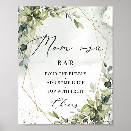 Boho greenery mamma-osa bar teken goud geometrisch poster (Voorkant)