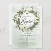 Boho greenery met witte rozen kaart (Voorkant)