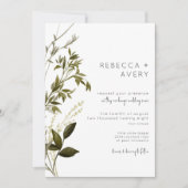 Boho Greenery Modern Floral Wedding Invitation Kaart (Voorkant)