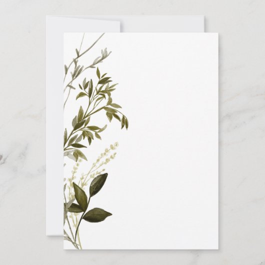 Boho Greenery Modern Floral Wedding Invitation Kaart (Achterkant)
