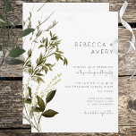 Boho Greenery Modern Floral Wedding Invitation Kaart<br><div class="desc">Dit ontwerp is voorzien van een eenvoudige,  zachte zijkant,  los boeket van botanische groen. Het is delicaat en elegant. Creëer door Simply Farmhouse Press,  maakt het deel uit van de Boho Greenery Modern Floral Wedding suite met kaarten.</div>