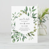 Boho Greenery Modern Save the Date Cards (Staand voorkant)