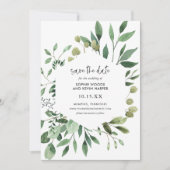 Boho Greenery Modern Save the Date Cards (Voorkant)