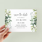 Boho Greenery Modern Save the Date Cards