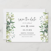 Boho Greenery Modern Save the Date Cards (Voorkant)