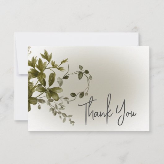 Boho Greenery Modern Wedding Bedankt (Voorkant)