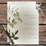 Boho Greenery Modern Wedding Invitation Kaart<br><div class="desc">Dit ontwerp is voorzien van een eenvoudige,  zachte zijkant,  los boeket van botanische groen op een zachte groene blauwe ovale en witte achtergrond. Het is delicaat en elegant. Creëer door Simply Farmhouse Press,  maakt het deel uit van de Boho Greenery Modern Floral Wedding suite met kaarten.</div>