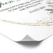 Boho Greenery Open Bar 8x10 Tafel Sign Gold Poster (Hoek)