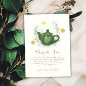 Boho Greenery Oranje Par-Tea Baby shower Bedankkaart