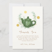 Boho Greenery Oranje Par-Tea Baby shower Bedankkaart (Voorkant)