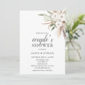 Boho Greenery Pampa Grass Couple Shower Kaart (Staand voorkant)