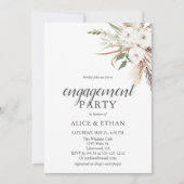 Boho Greenery Pampa Grass Engagement Party Invitat Kaart (Voorkant)