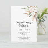 Boho Greenery Pampa Grass Engagement Party Invitat Kaart (Staand voorkant)