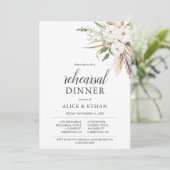 Boho Greenery Pampa Grass Rehearsal Dinner Kaart (Staand voorkant)