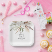 Boho Greenery Pampa Grass Vrijgezellenfeest Papieren Bordje (Feest)