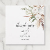 Boho Greenery Pampa Grass Wedding Bedankjes Labels (Achterkant)