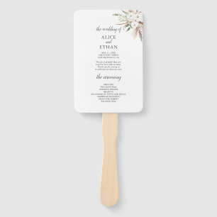 Boho Greenery Pampa Grass Wedding Programme Handwaaier