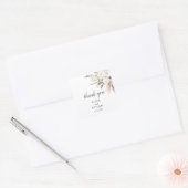Boho Greenery Pampa Grass Wedding Vierkante Sticker (Envelop)