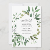 Boho Greenery Photo Save the Date (Achterkant)