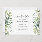 Boho Greenery Photo Save the Date (Achterkant)