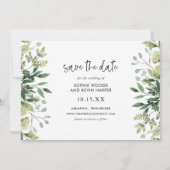 Boho Greenery Photo Save the Date (Achterkant)