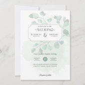 Boho Greenery Print of Digital Wedding Invitation Kaart (Voorkant)