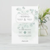 Boho Greenery Print of Digitale Trouw Uitnodiging (Staand voorkant)