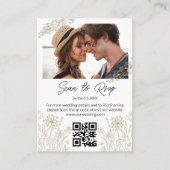 Boho Greenery QR Code RSVP Foto Wedding Groen Informatiekaartje (Voorkant)