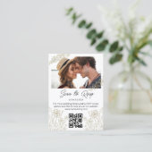 Boho Greenery QR Code RSVP Foto Wedding Groen Informatiekaartje (Staand voorkant)