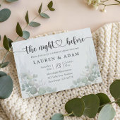 Boho Greenery Rehearsal Dinner  Wedding Invitation Kaart