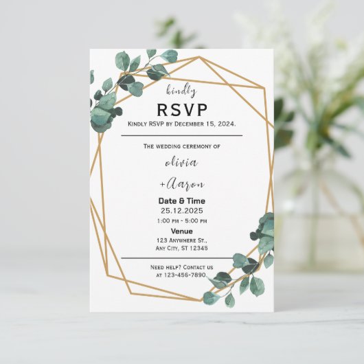 Boho Greenery RSVP Card Invitation (Staand voorkant)