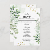 Boho Greenery RSVP Card Invitation (Voorkant / Achterkant)